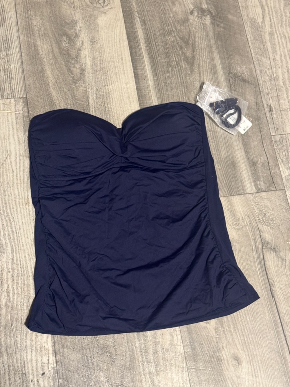Anne Cole Navy Strapless One-Piece Swim Dress